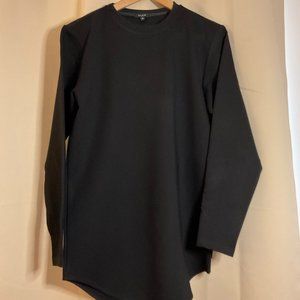 Black tunic shirt with curved hem